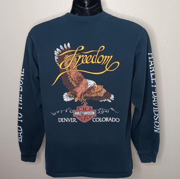 Harley-Davidson Other - Vintage 90s Harley Davidson USA Men's Medium T-shirt Biker Motorcycle Tee Denver